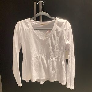 White long sleeve top